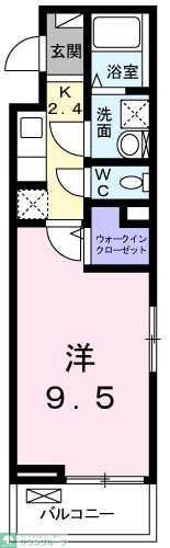 サラスバティII(1K/3階)の間取り写真