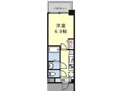 アドバンス神戸レイソレ(1K/4階)の間取り写真