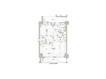 プレミアムキューブ上野毛♯MO(1LDK/6階)の間取り写真