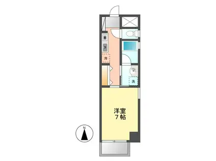 サンステート城北(1K/6階)の間取り写真