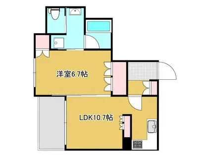 リーガル靱公園南(1LDK/10階)の間取り写真