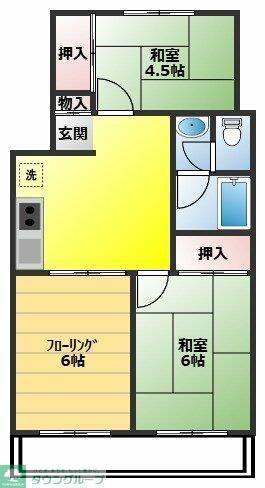第10ユーセーハイツ大宮公園(3DK/2階)の間取り写真