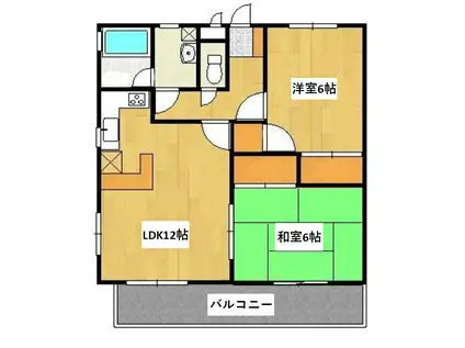 片川ハイツ(2LDK/2階)の間取り写真