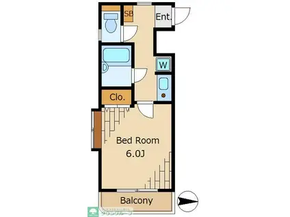 リージェントハウス目黒(1K/3階)の間取り写真