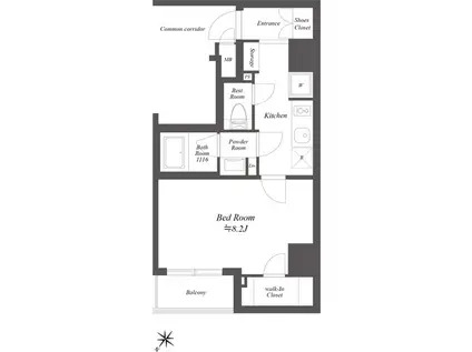 ルクレ押上(1K/9階)の間取り写真