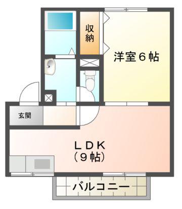 ニューポート(1LDK/1階)の間取り写真