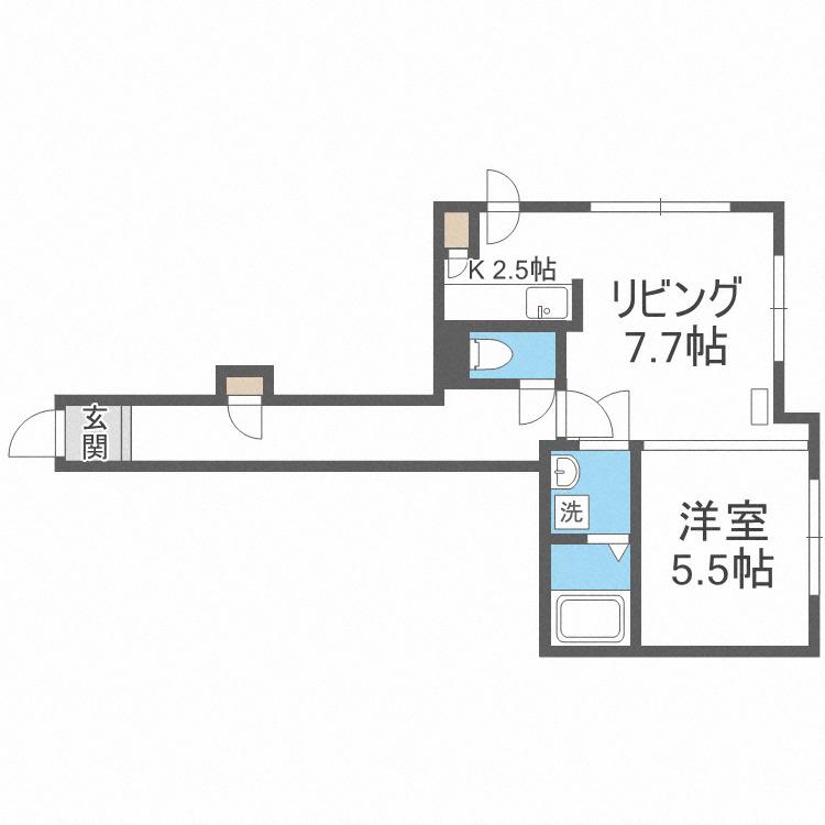 ルナクレシエンテ琴似(1LDK/4階)の間取り写真