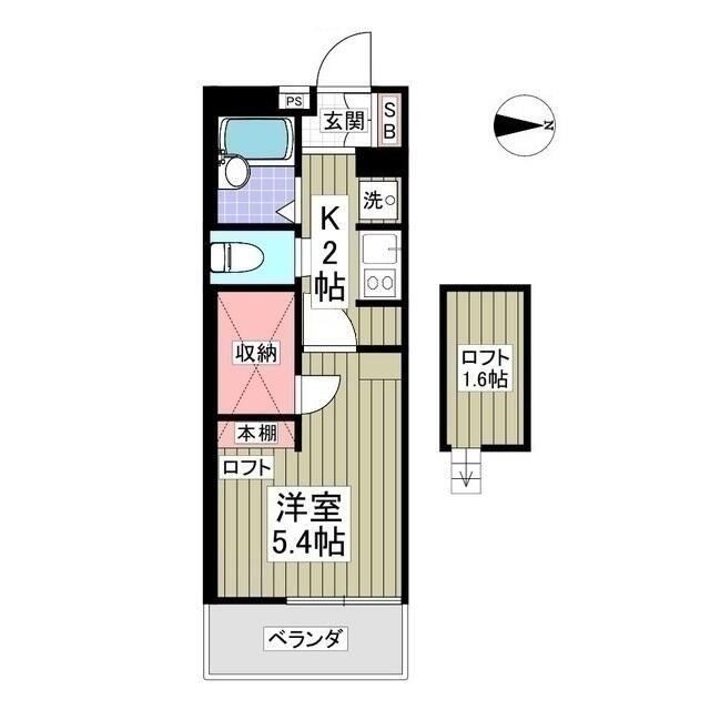 グラツィア(1K/2階)の間取り写真