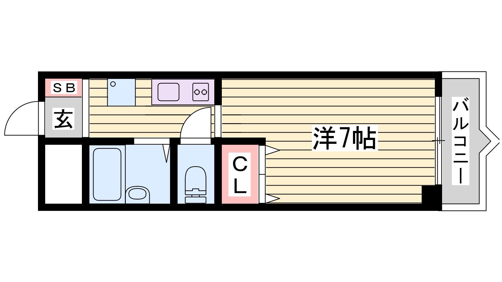 メゾンピアYUKYU(1K/3階)の間取り写真