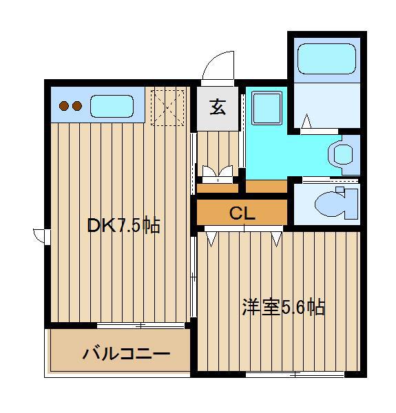 プランパレス江原(1DK/3階)の間取り写真