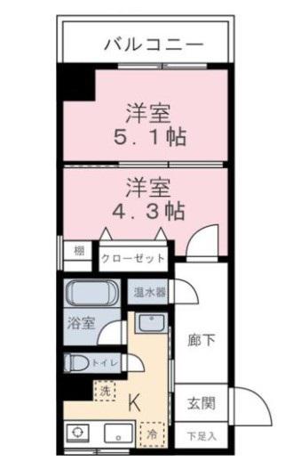 ジュウエル秋葉原(2K/7階)の間取り写真