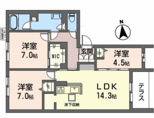 シャーメゾンフルルプランテ(2LDK/1階)の間取り写真