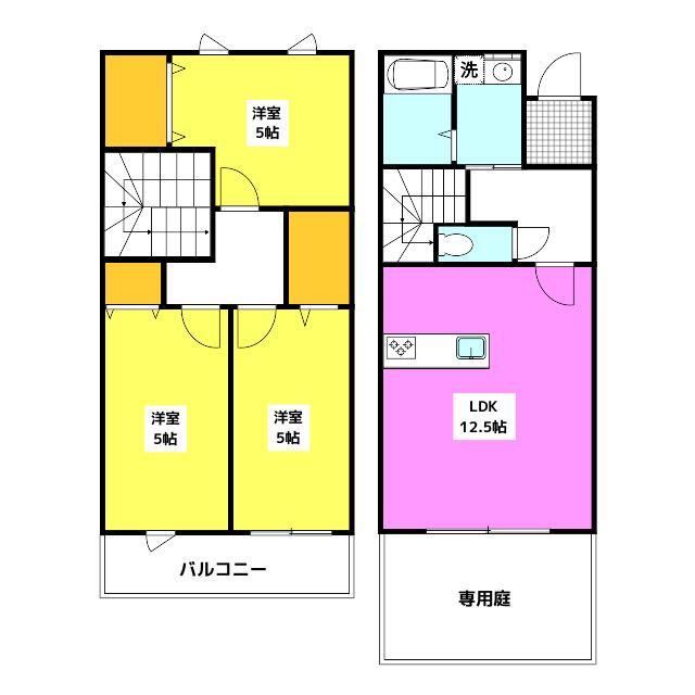 ONE VILLAGE(3LDK/1階)の間取り写真