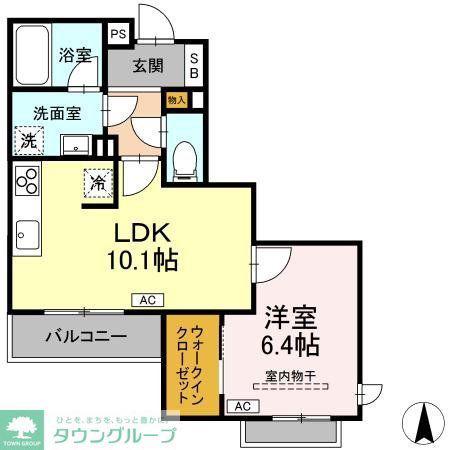 シャーメゾン大和東レジデンス(1LDK/3階)の間取り写真