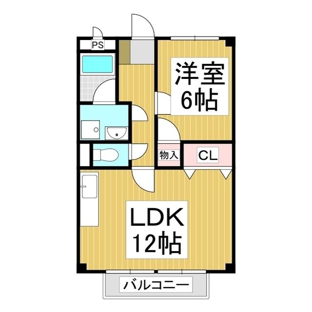 プリエール・ド・リラ(1LDK/2階)の間取り写真