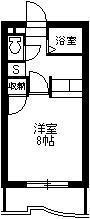 パラッツオS(1K/1階)の間取り写真
