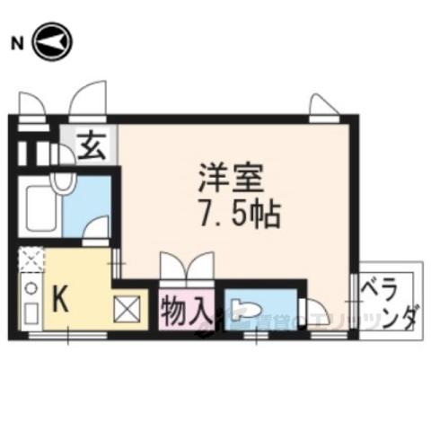 ベラフラット(1K/2階)の間取り写真