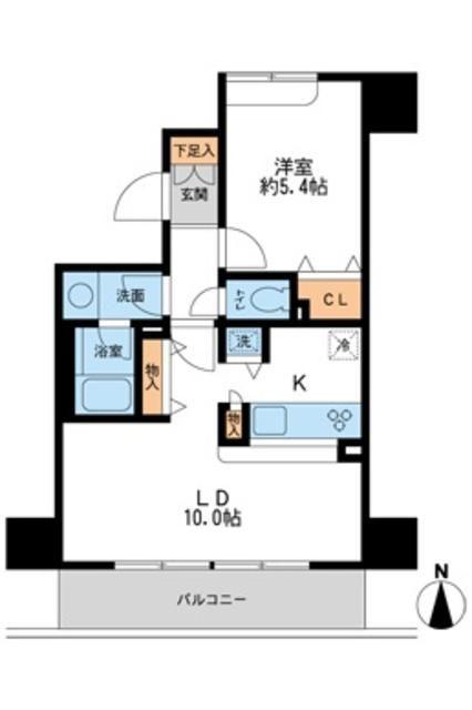 ウィルテラス千葉中央(1LDK/6階)の間取り写真