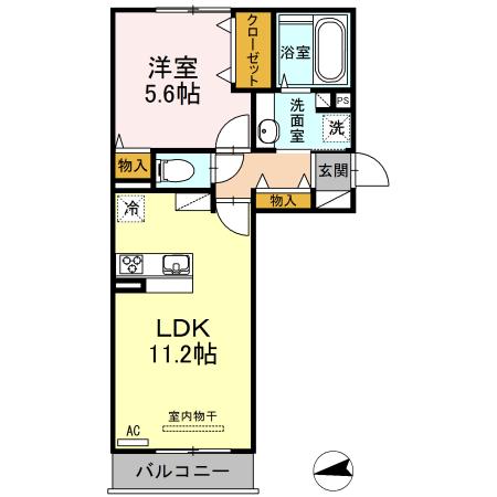 LSY 57(1LDK/2階)の間取り写真