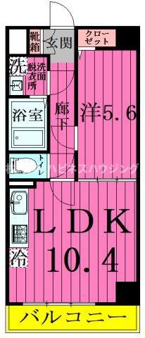 モアナレジデンス(1LDK/1階)の間取り写真