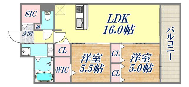 エクセルハイム東灘(2LDK/1階)の間取り写真