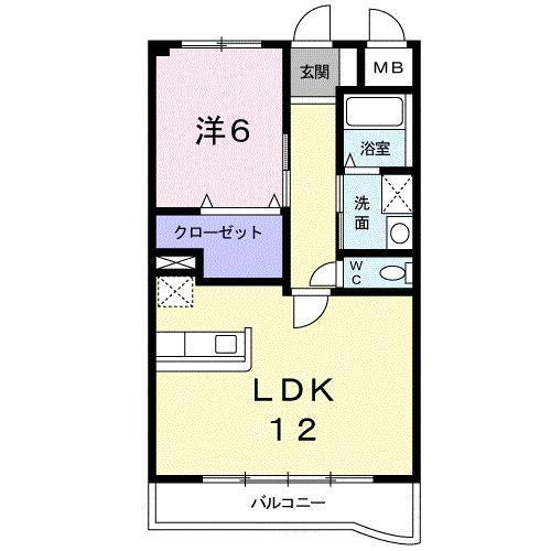 グレイス天然館(1LDK/4階)の間取り写真