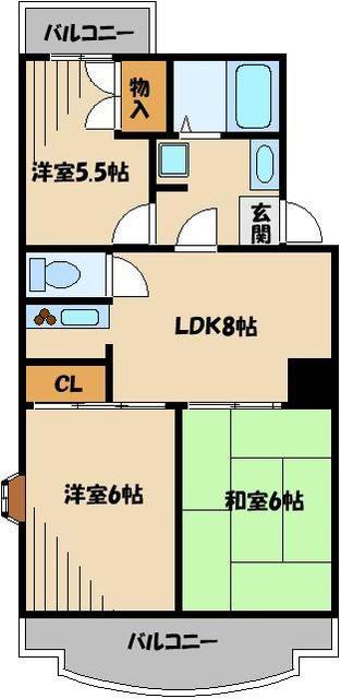 コーエープラザA(3LDK/2階)の間取り写真