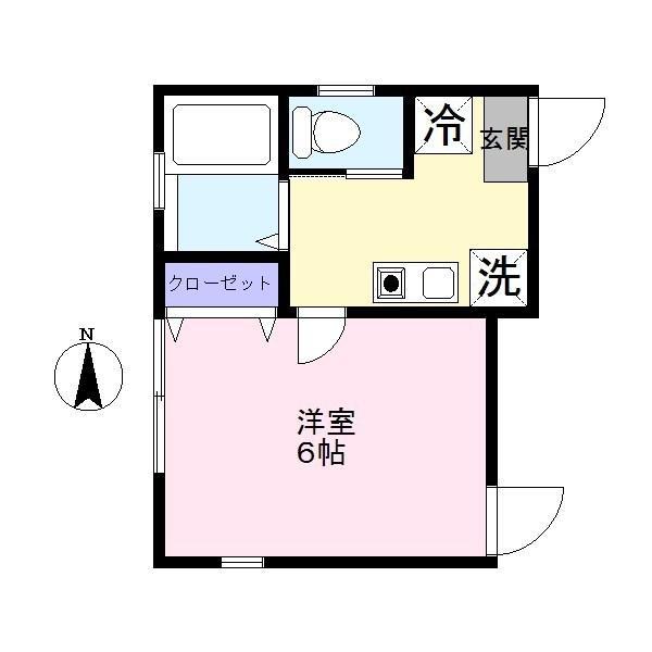 Sハイツ(1K/1階)の間取り写真