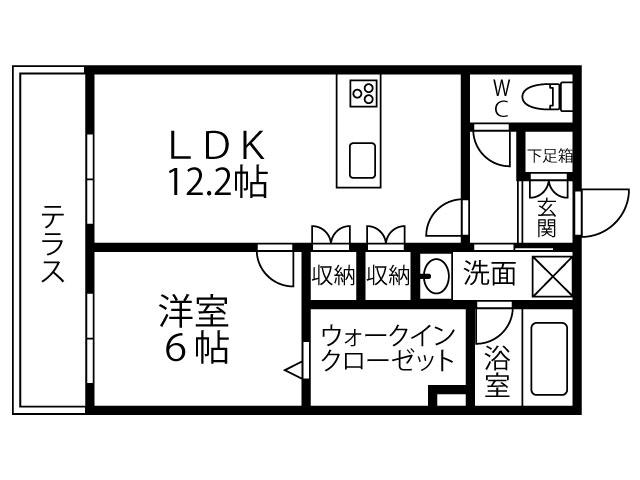 キルシュ ブリューテ 2(1LDK/1階)の間取り写真