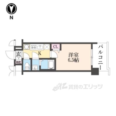 プレサンスTHE KYOTO 新町通(1K/8階)の間取り写真