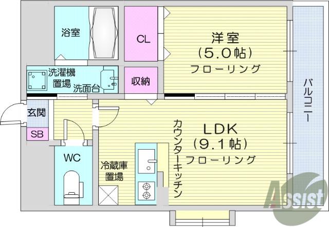 MCHATELET(1LDK/2階)の間取り写真
