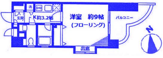 キャッスルJK(1K/6階)の間取り写真