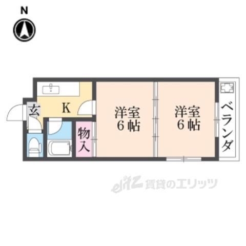 サンチェリー高田Ⅰ(2K/4階)の間取り写真