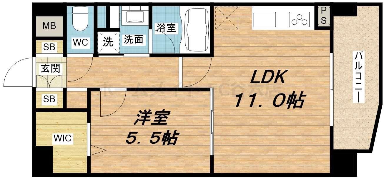 GRAND-PLACE京橋(1LDK/5階)の間取り写真