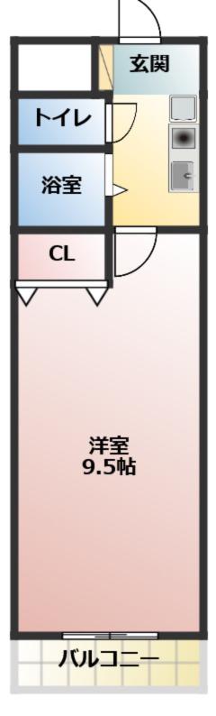 セントラルハイツ旭(1K/3階)の間取り写真