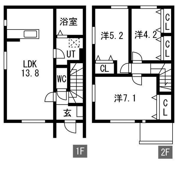 ヘリテイジ矢巾 A棟(3LDK/1階)の間取り写真