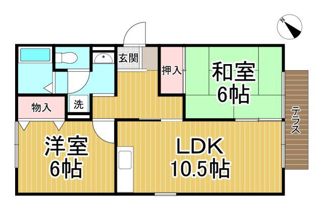 ヴェール伊丹(2LDK/2階)の間取り写真