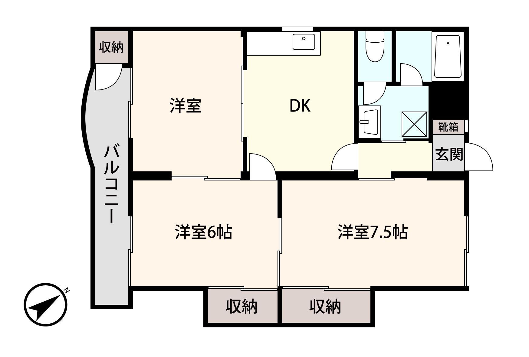 アシスト第6盛岡マンション(3DK/3階)の間取り写真