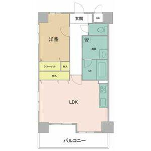 アバンドール三国ヶ丘(1LDK/8階)の間取り写真
