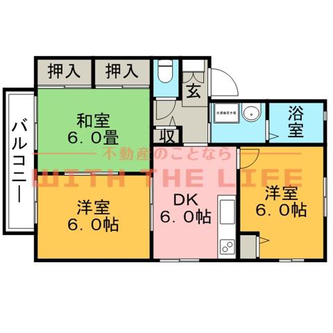 グリーンエクセル小森野B(3DK/2階)の間取り写真