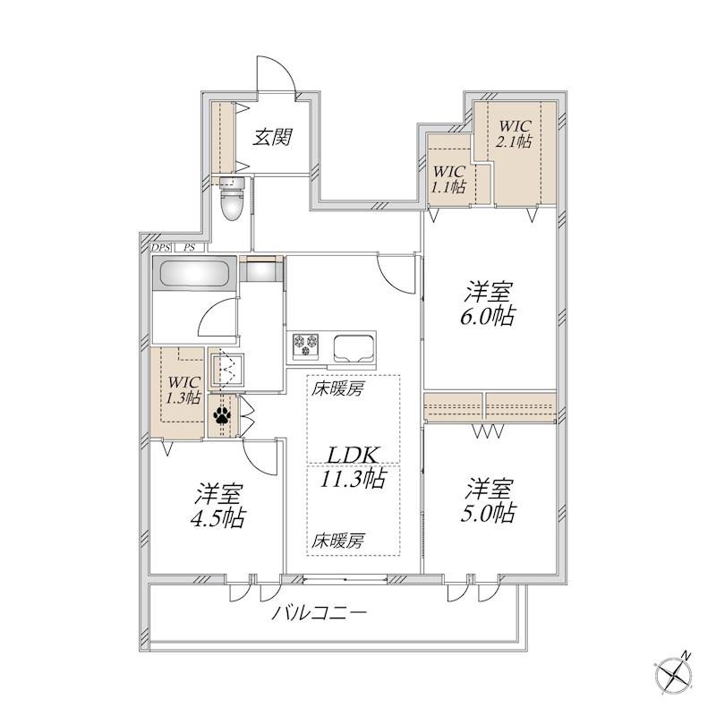 THE PRIMROSE AT東松戸(3LDK/2階)の間取り写真