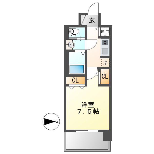 LA DOUCEUR黒川II(1K/11階)の間取り写真