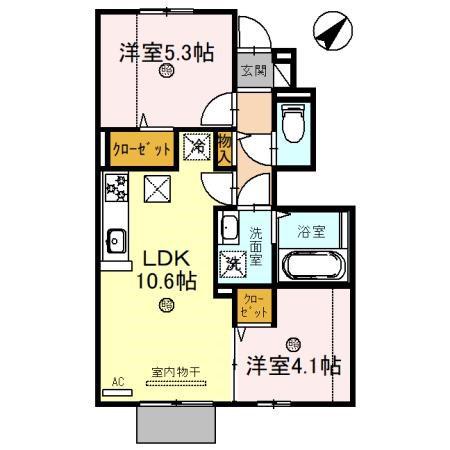 リコルド住吉(2LDK/1階)の間取り写真