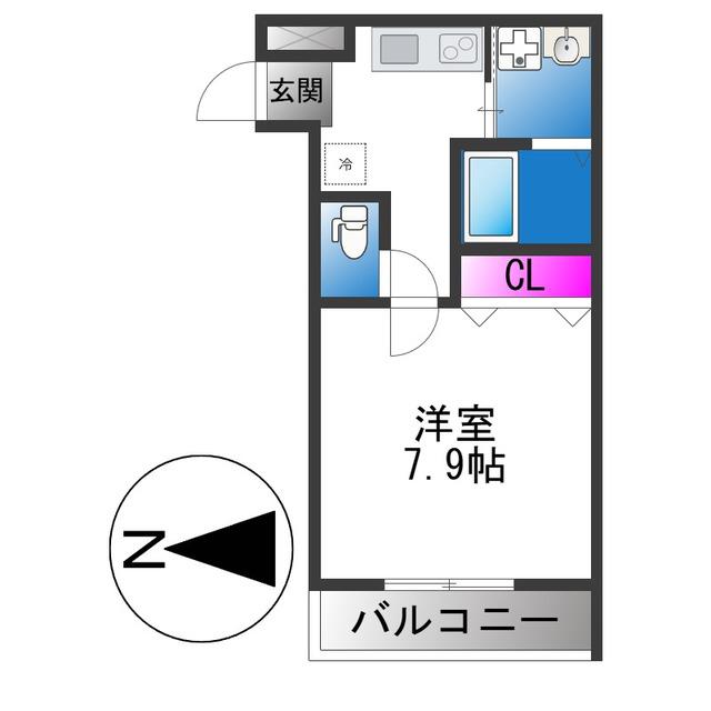 フジパレス鴻池新田駅北(1K/3階)の間取り写真