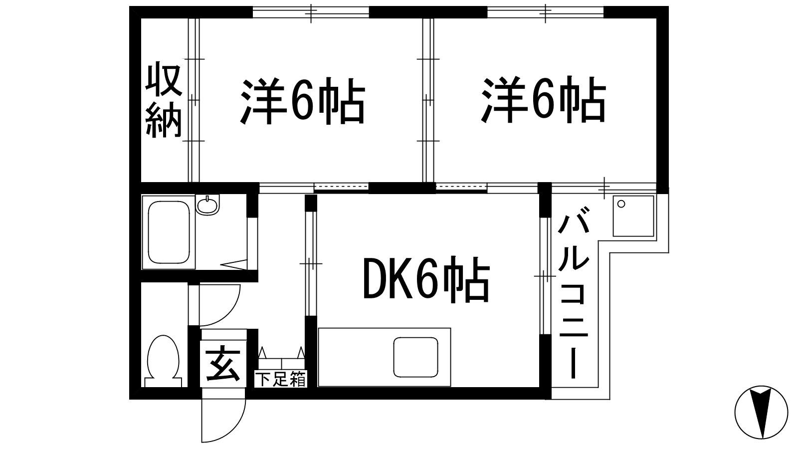 FFハイツ(2DK/2階)の間取り写真