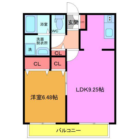 MYウェイ MAIHAMA(1LDK/1階)の間取り写真