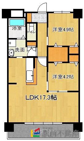 RENACE福間駅前 A棟(2LDK/2階)の間取り写真