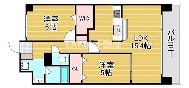 コンフォール京橋(2LDK/5階)の間取り写真