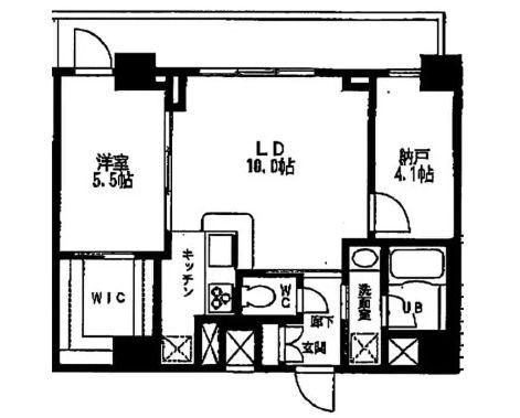 カスタリア門前仲町Ⅱ(1SLDK/10階)の間取り写真