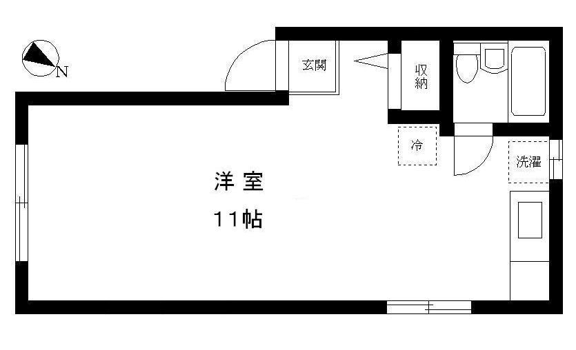 上田ハイツ(ワンルーム/2階)の間取り写真